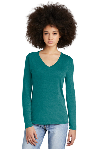 District ® Women’s Perfect Tri 4.5-ounce, 50/25/25 poly/combed ring spun cotton/rayon Long Sleeve V-Neck T-shirt